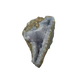 Blue lace agate raw geode, upright view showing the blue banded cavity