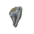 Blue lace agate raw geode, upright view showing the blue banded cavity