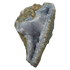 Blue lace agate raw geode, upright view showing the blue banded cavity