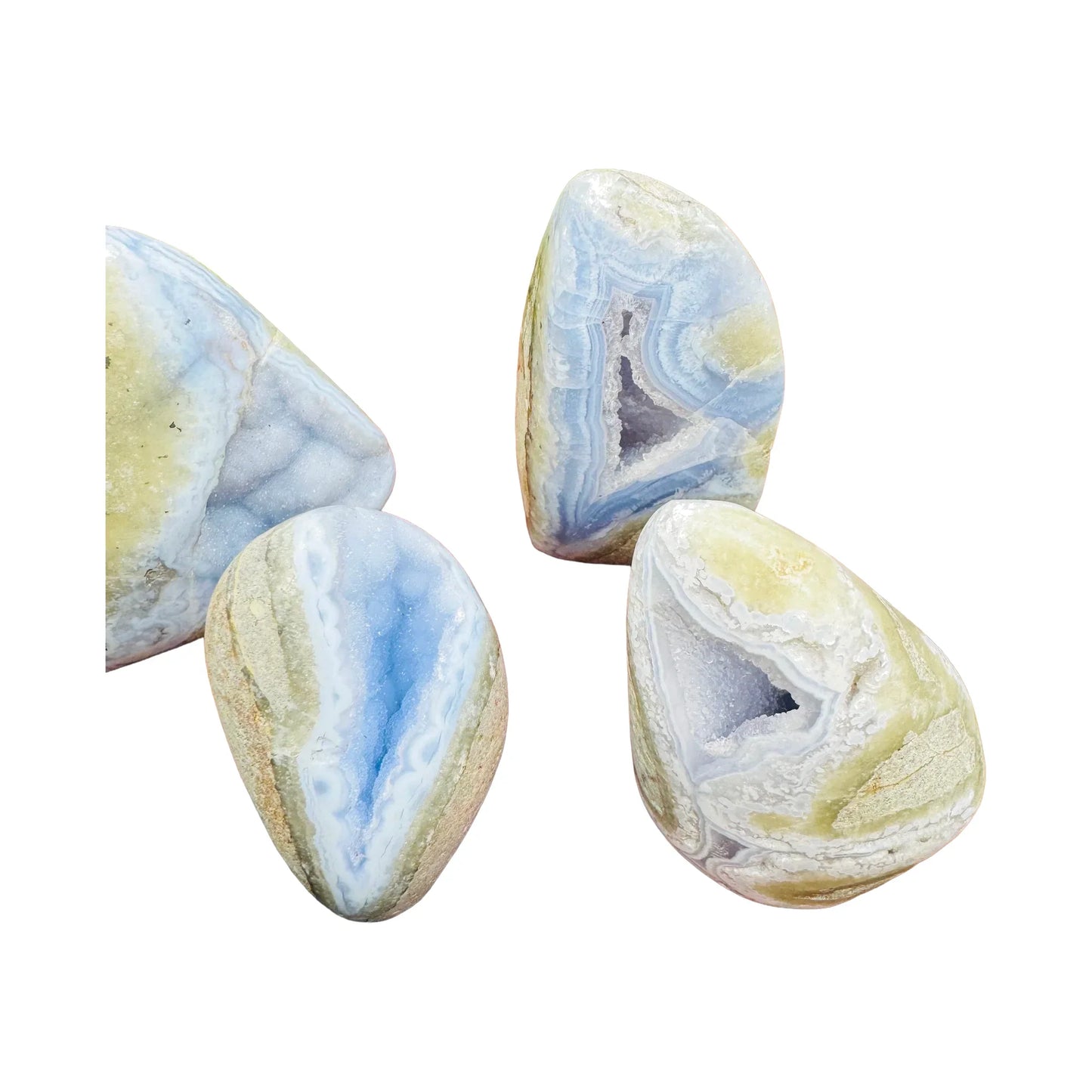 Polished Blue Lace Agate Free Forms for Confidence, Emotional Healing & Meditation — blue natural, AA grade from Malawi