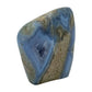 Natural light view of a single Blue Lace Agate raw geode sourced from Malawi.