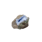 Blue lace agate raw geode, side view showing natural cavity and druzy crystal