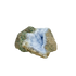 Blue lace agate raw geode, rear view of rough tan and grey host rock