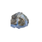 Blue lace agate raw geode, angled view of banded blue chalcedony