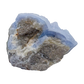 Blue lace agate raw geode, detail of pale blue lacy banding