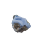 Blue lace agate raw geode, rear view of rough host rock