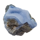 Blue lace agate raw geode, rear view of rough host rock