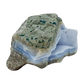 Blue lace agate raw geode from Malawi, AA grade, pale blue banded chalcedony in a natural cavity