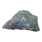 Blue lace agate raw geode, rear view of rough host rock