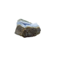 Blue lace agate raw geode, close view of druzy crystal texture