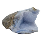 Blue lace agate raw geode from Malawi, uncut host rock with blue banded interior