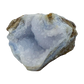 Blue lace agate raw geode from Malawi, AA grade, pale blue banded chalcedony in a natural cavity