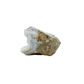 Blue lace agate raw geode, angled view of banded blue chalcedony
