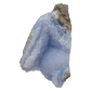 Blue lace agate raw geode, detail of pale blue lacy banding