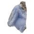 Blue lace agate raw geode, detail of pale blue lacy banding
