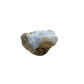 Blue lace agate raw geode, close view of druzy crystal texture