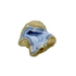 Blue lace agate raw geode, side view showing natural cavity and druzy