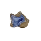 Blue lace agate raw geode, angled view of banded blue chalcedony