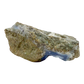Blue lace agate raw geode, rear view of rough host rock