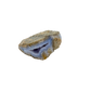 Blue lace agate raw geode from Malawi, uncut host rock with blue banded interior