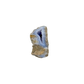 Blue lace agate raw geode, angled view of banded blue chalcedony