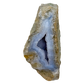 Blue lace agate raw geode, detail of pale blue lacy banding