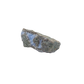 Blue lace agate raw geode, rear view of rough host rock