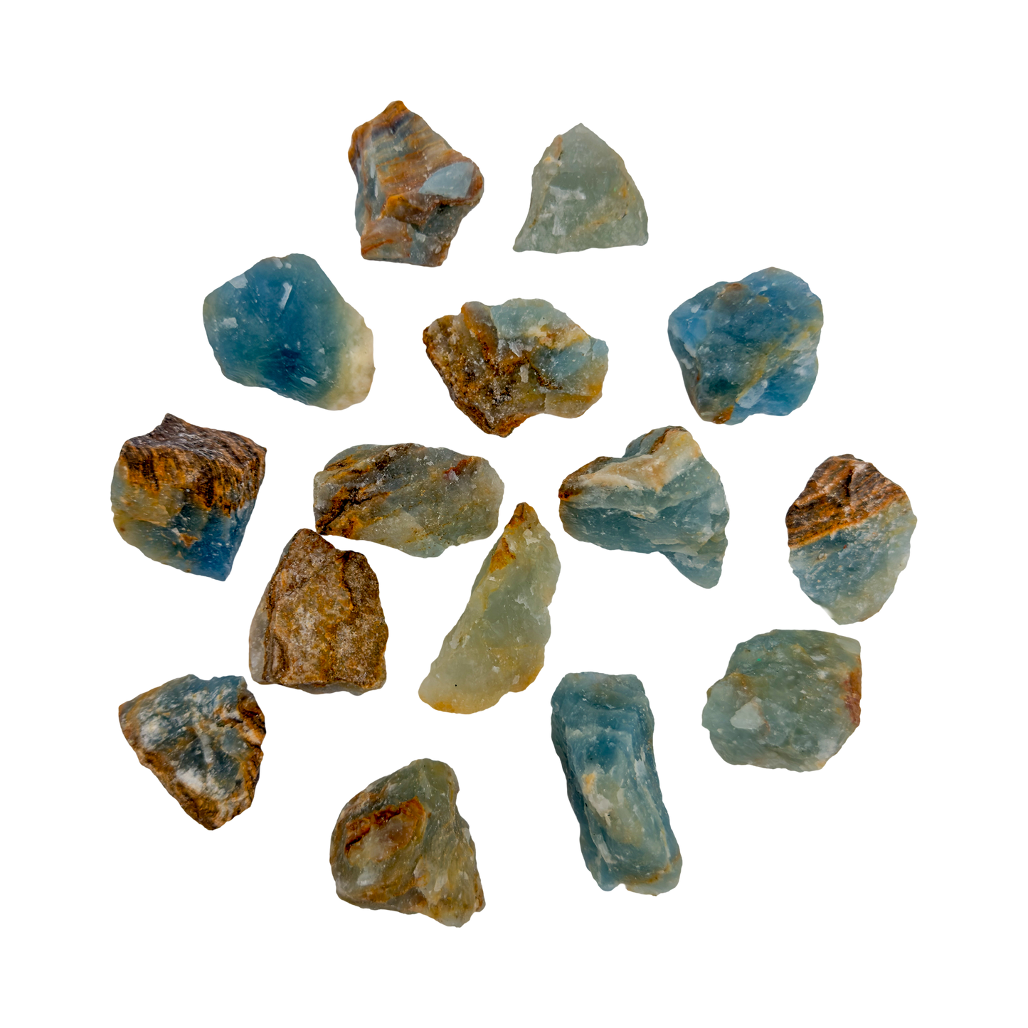 Blue Onyx Raw Stones for Communication, Focus & Calm — blue banded A grade from Brazil