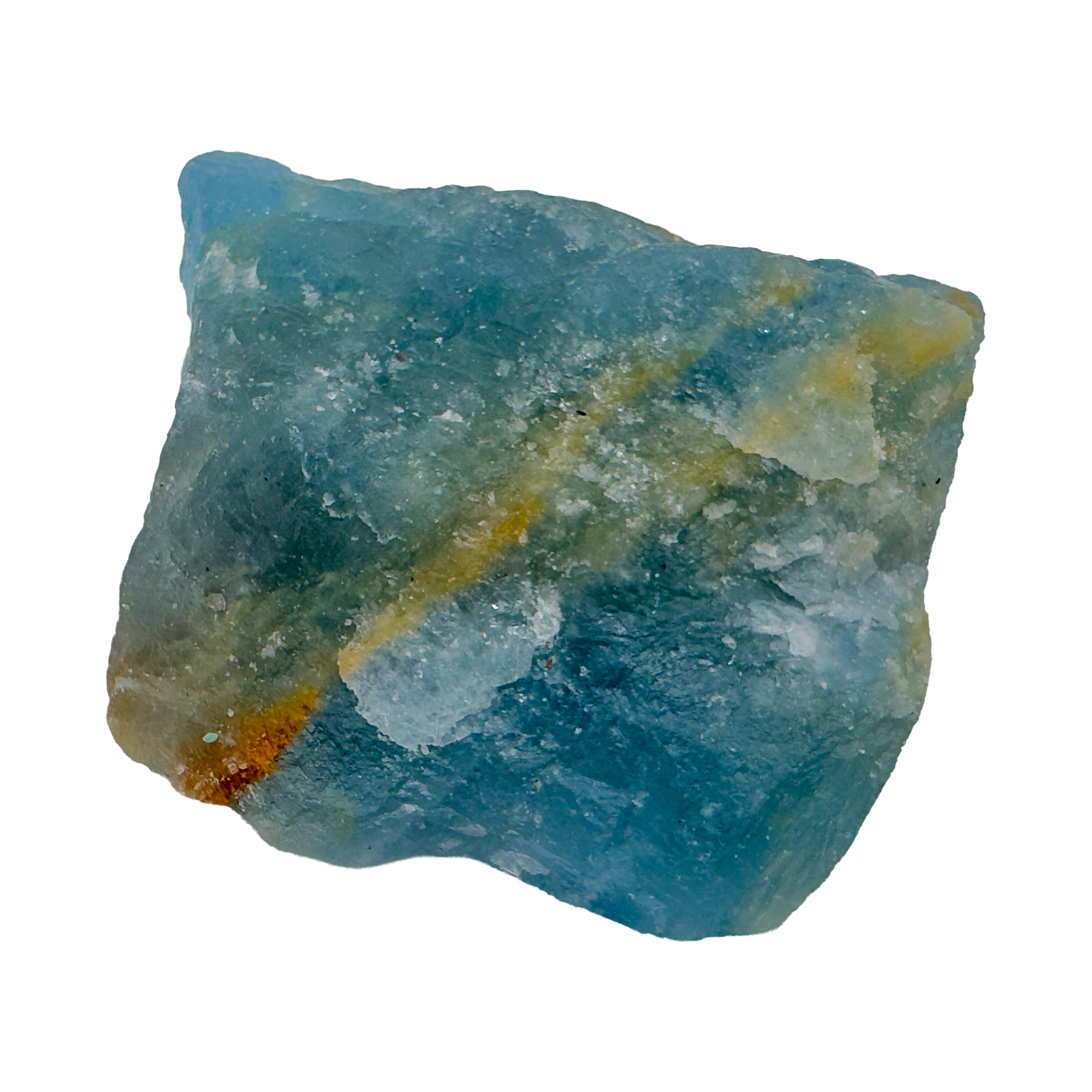 Reverse angle of Blue Onyx raw stone showing color variation