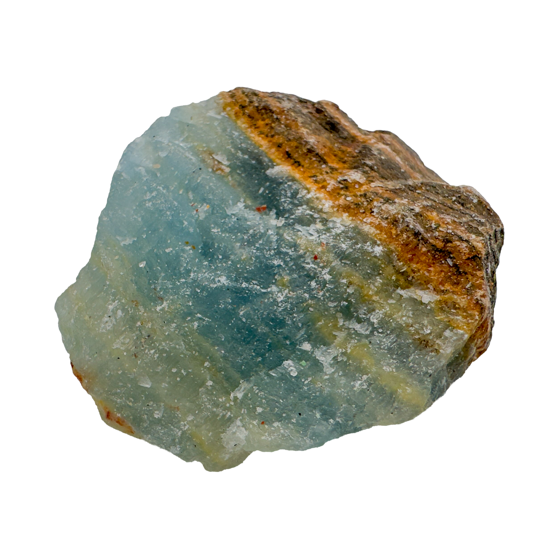 Blue Onyx raw stone closeup showing fine banded chalcedony layers
