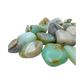Detail of Grade A Andean Blue Opal tumbled stone showing natural color depth