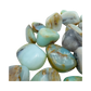 Top view of Andean Blue Opal tumbled stone, A grade Peru