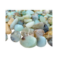 Detail of Grade AA small Blue Opal tumbled stone showing color saturation