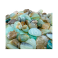 Bird's-eye view of small Blue Opal tumbled stones from Peru