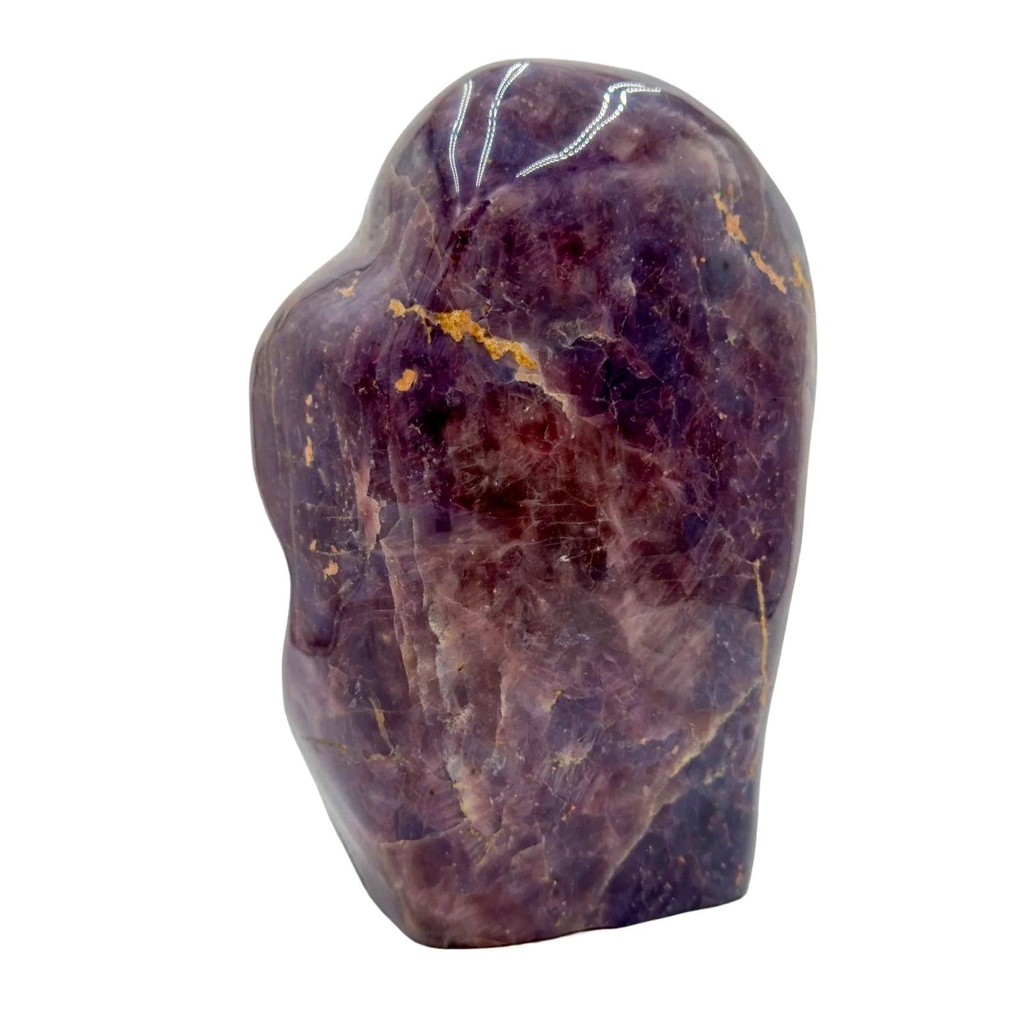 Edge view of Grade AA Blue Rose Quartz freeform, kept near for Stress Relief, from Alaotra-Mangoro, Madagascar.