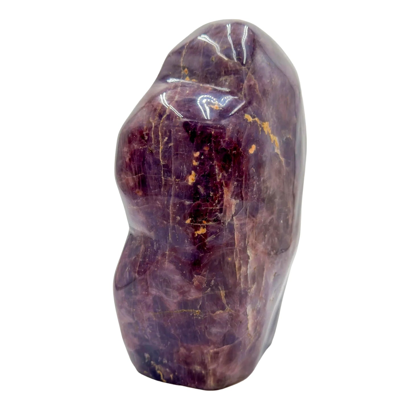 Plan view of Blue Rose Quartz freeform, often kept for Stress Relief, showing glassy finish.