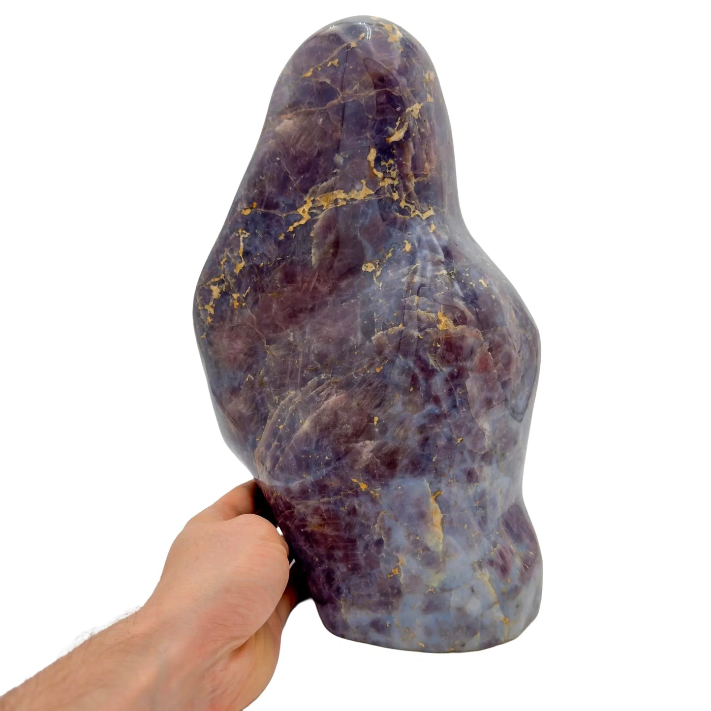 Back view of Grade AA Blue Rose Quartz freeform showing natural surface