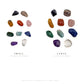 Small and large Brazilian tumbled stone sets at true relative scale, 0.75 to 1.25 inch against 1 to 1.5 inch