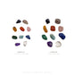 Small and large Brazilian tumbled stone sets at true relative scale, 0.75 to 1.25 inch against 1 to 1.5 inch