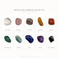 All ten stones in the Brazilian tumbled stone set shown separately in named specimen cards