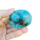 Palm-scale view of one Amazonite palm stone for scale, sourced from Madagascar.
