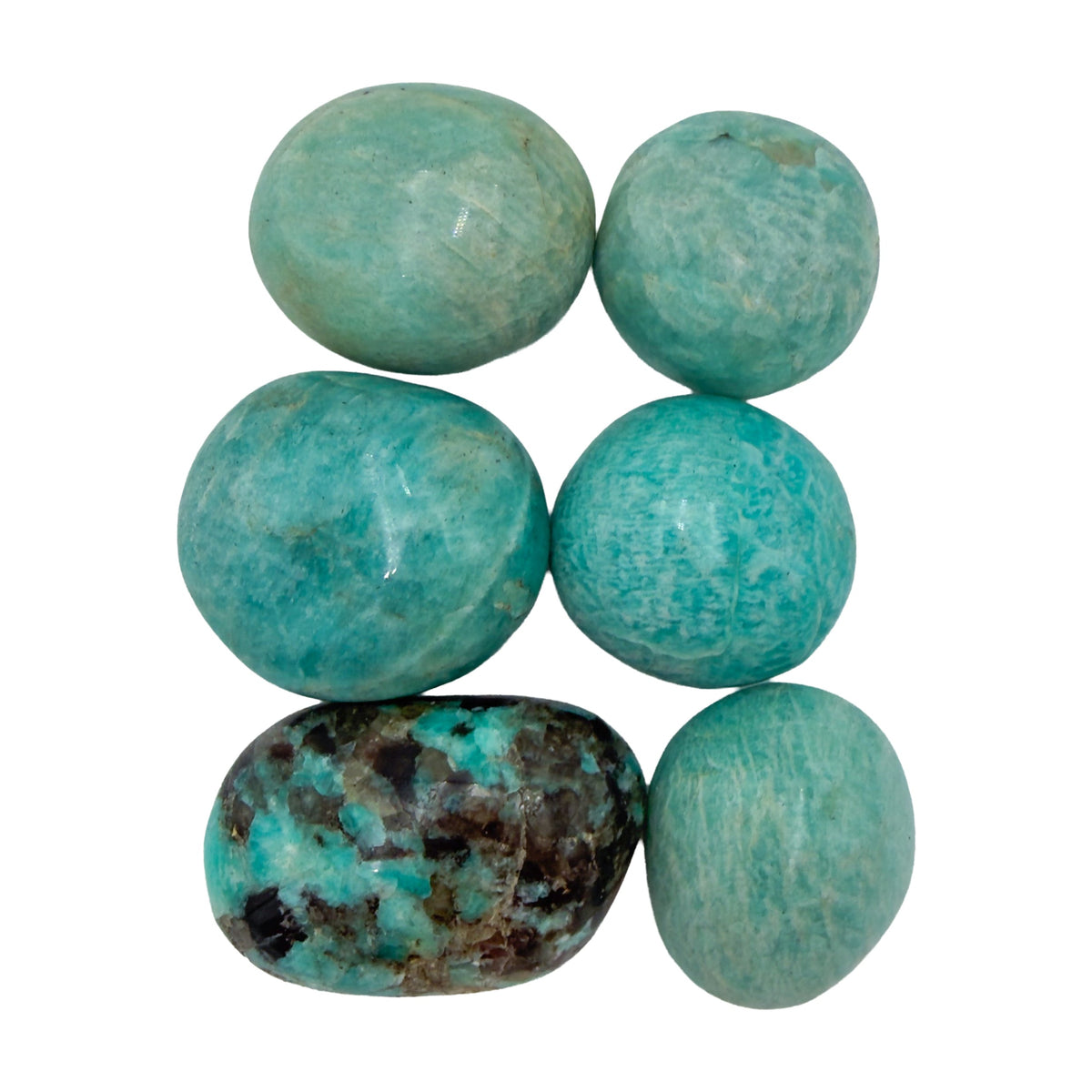 Amazonite Palm Stones, A Grade, 1.50-3 Inches, from Amboasitra, Madagascar