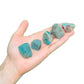 Reverse side of Grade AA Amazonite raw stone, showing natural banding.