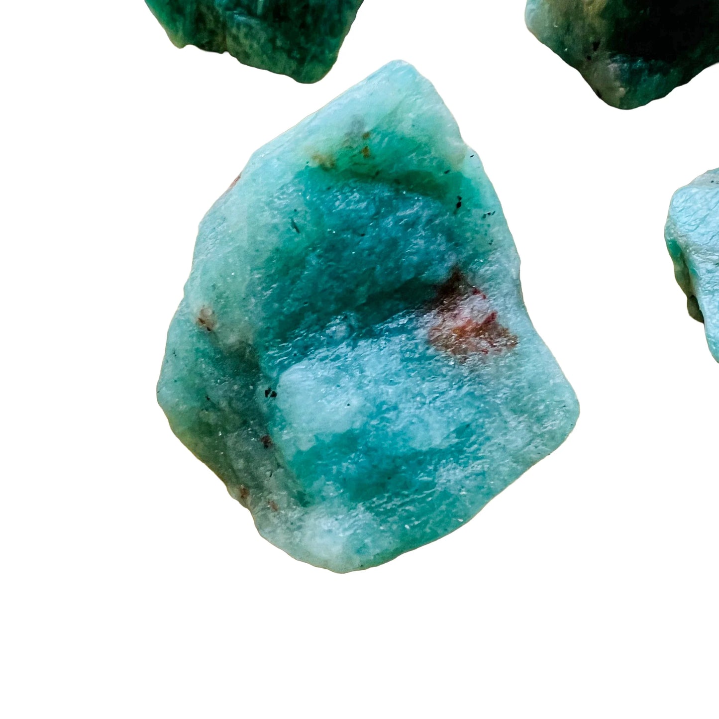 Back view of Grade AA Amazonite raw showing natural surface