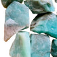 Overhead view of Amazonite raw stone, for Stress Relief, from Minas Gerais, Brazil.