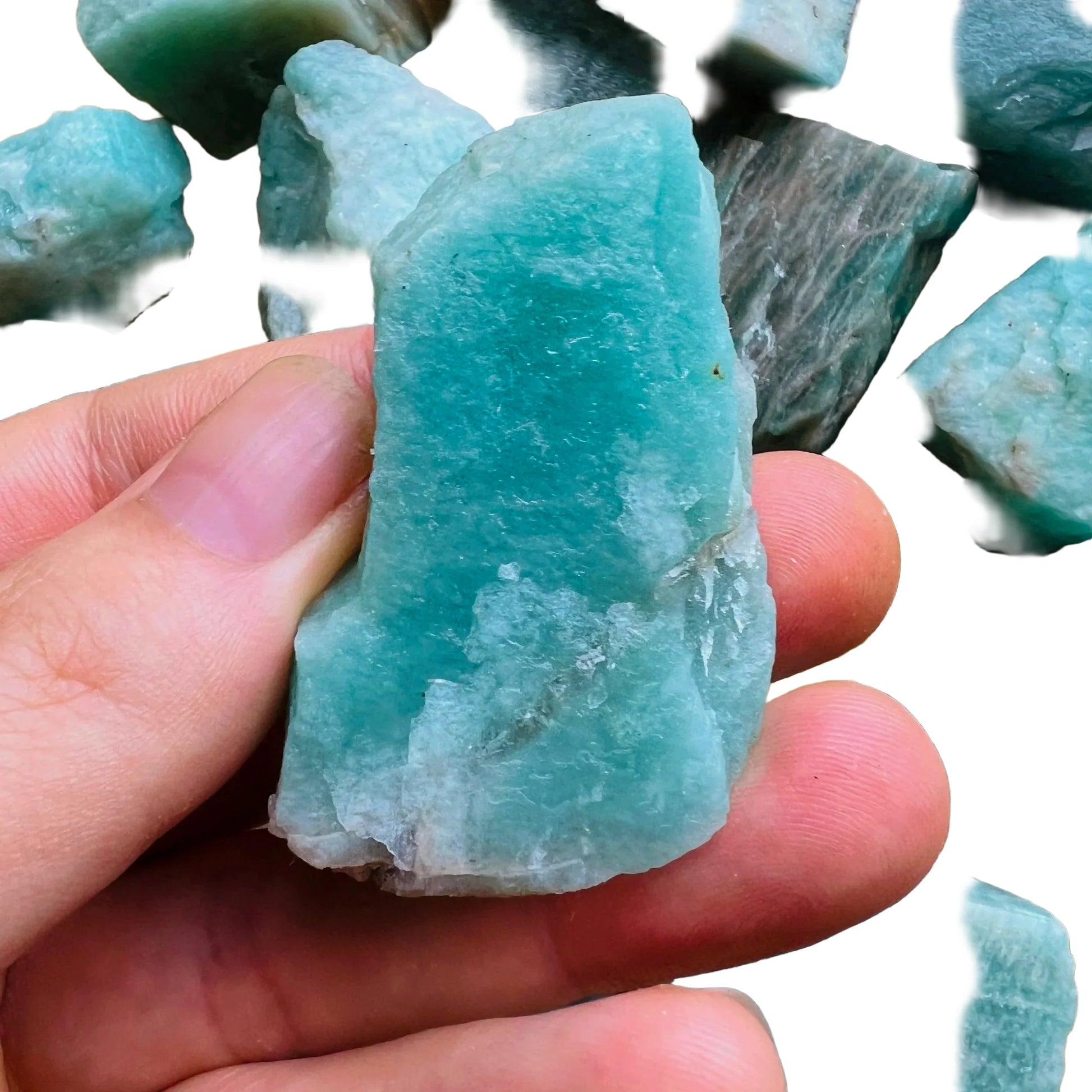 Base detail of Grade A Amazonite raw