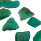 Underside view of Amazonite raw stone, hand-selected from Zambezia, Mozambique, linked to Stress Relief.