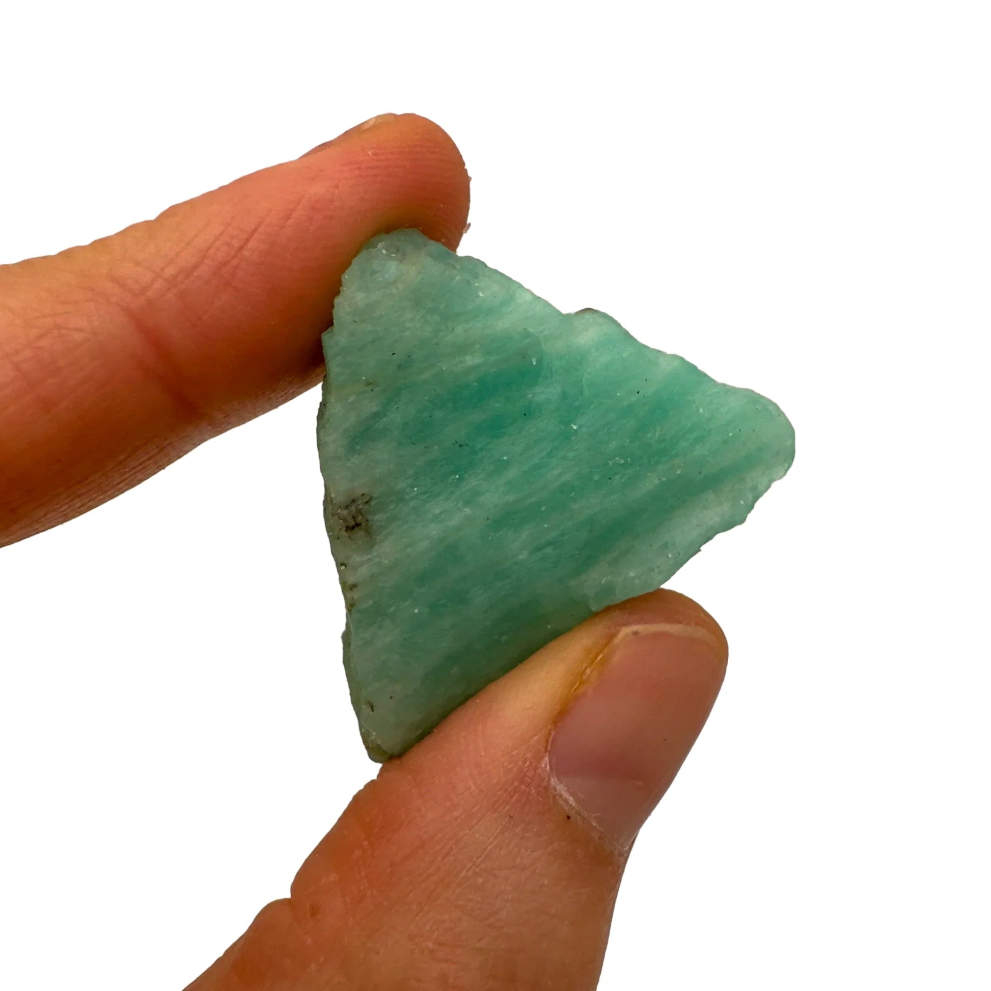 Detail shot of Grade A Amazonite raw under natural light