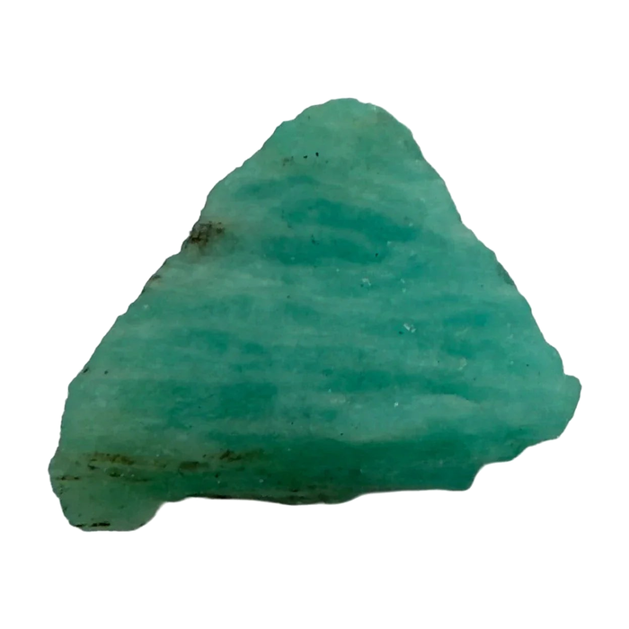 Amazonite Raw Stones, A Grade, Mozambique: one representative stone on a white background