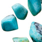 Back view of Grade AA Amazonite tumbled stone showing natural surface